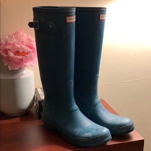 Hunter Classic Tall Rainboot, Teal, W10